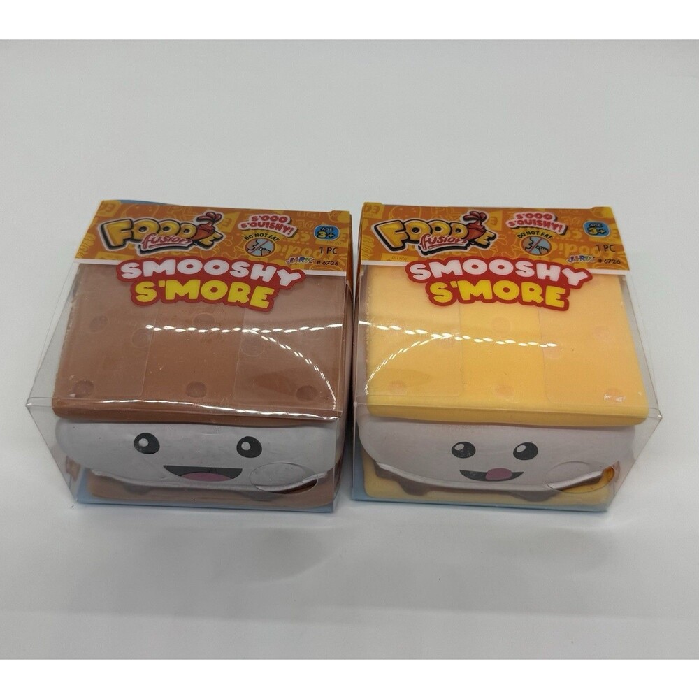 Set Of 2 Viral SMOOSHY S'MORE Toy Stress Relief Squeeze NEW
